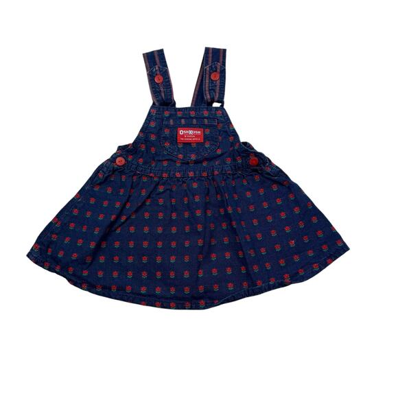 OshKosh Vintage Denim Floral Jumper Dress - Picture 1 of 11